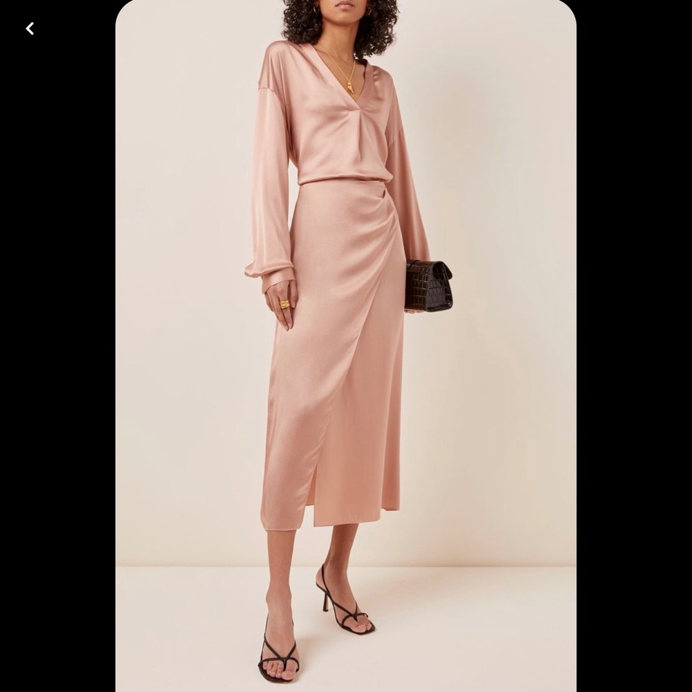 Vince Satin MIDI Skirt